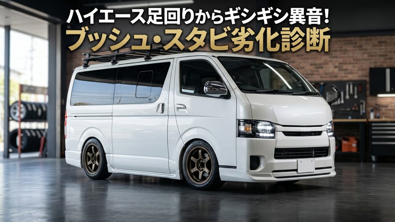 ハイエース足回りからギシギシ異音！ブッシュ・スタビ劣化診断