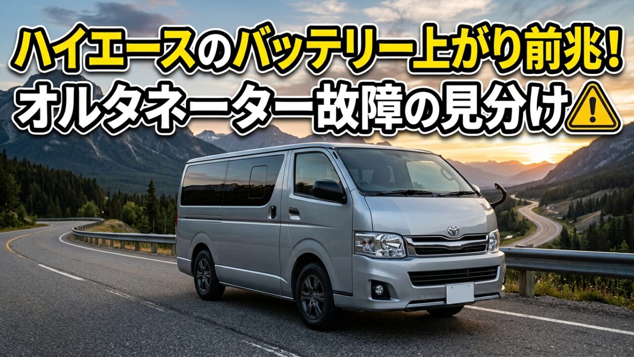 ハイエースのバッテリー上がり前兆！オルタネーター故障の見分け方