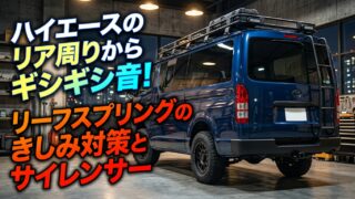 ハイエースのリア周りからギシギシ音！リーフスプリングのきしみ対策とサイレンサー