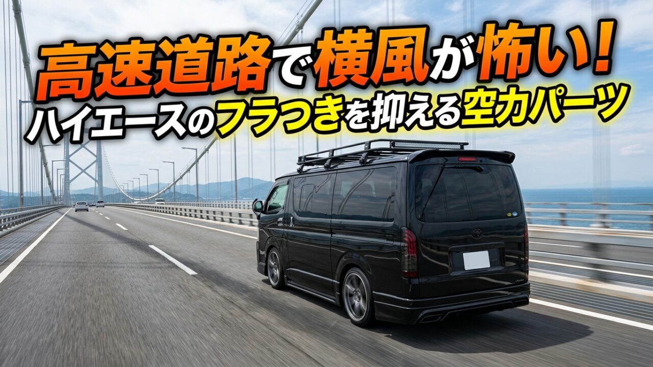 高速道路で横風が怖い！ハイエースのフラつきを抑える空力パーツ