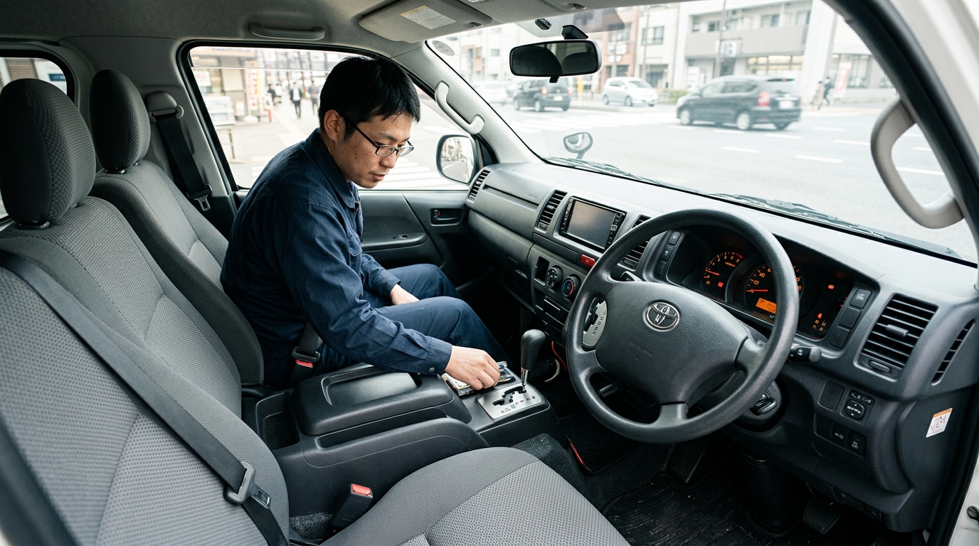 Toyota Hiace Front Bench Seat Layout and Center Console Comparison