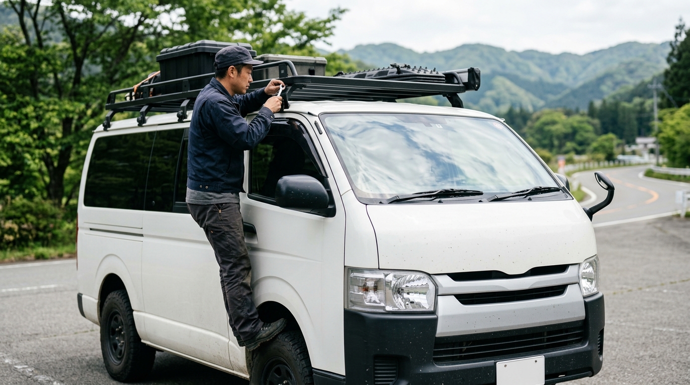 Toyota Hiace Roof Rack Airflow and Wind Resistance Inspection