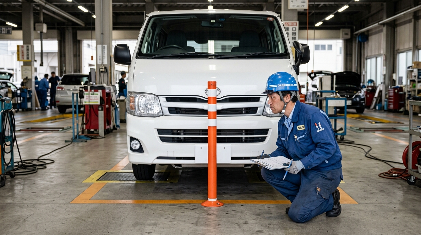 高さ1m・直径30cmの円柱確認ルールと車検ラインでの検査方法