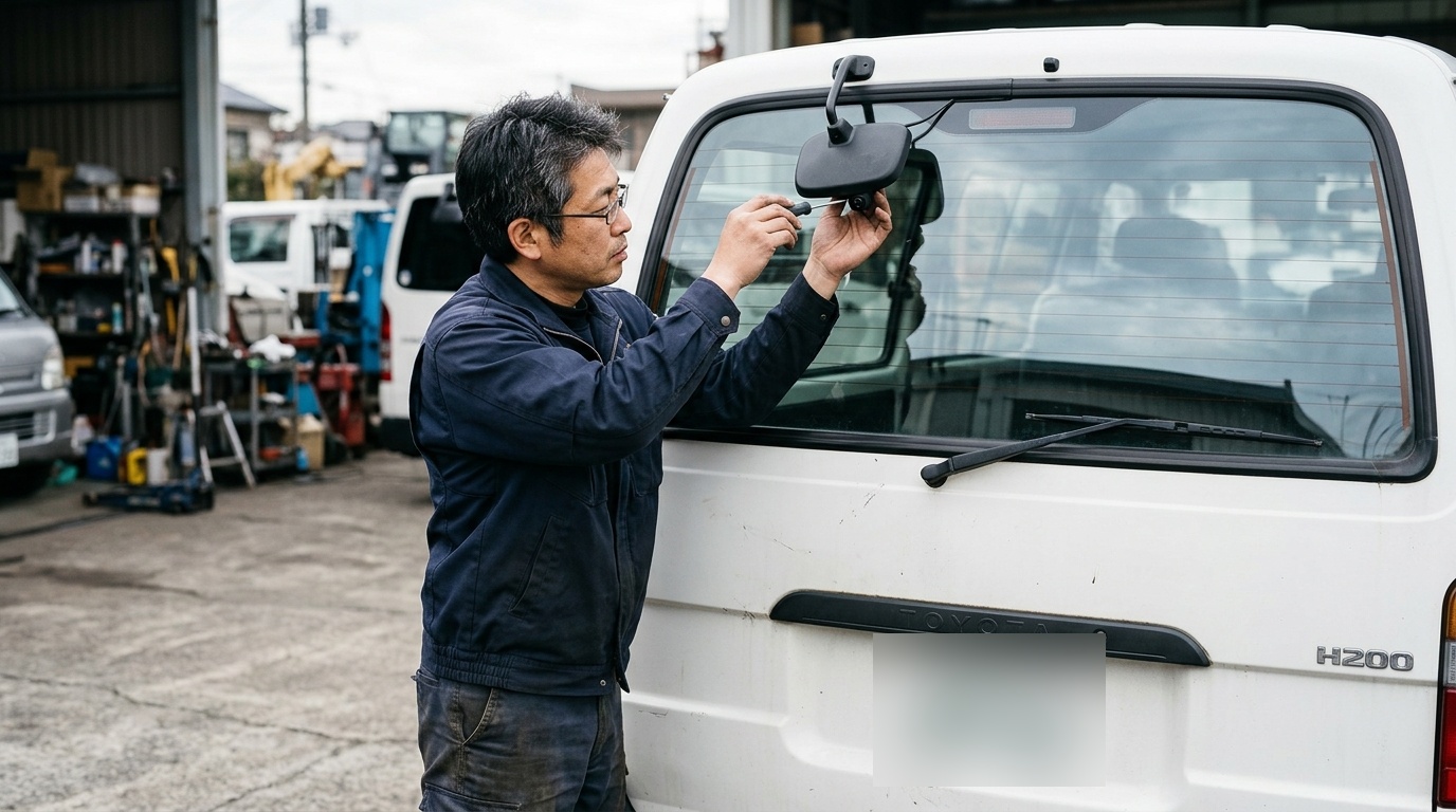 Toyota Hiace Rear Tailgate Backup Camera Installation and Mounting Position Comparison