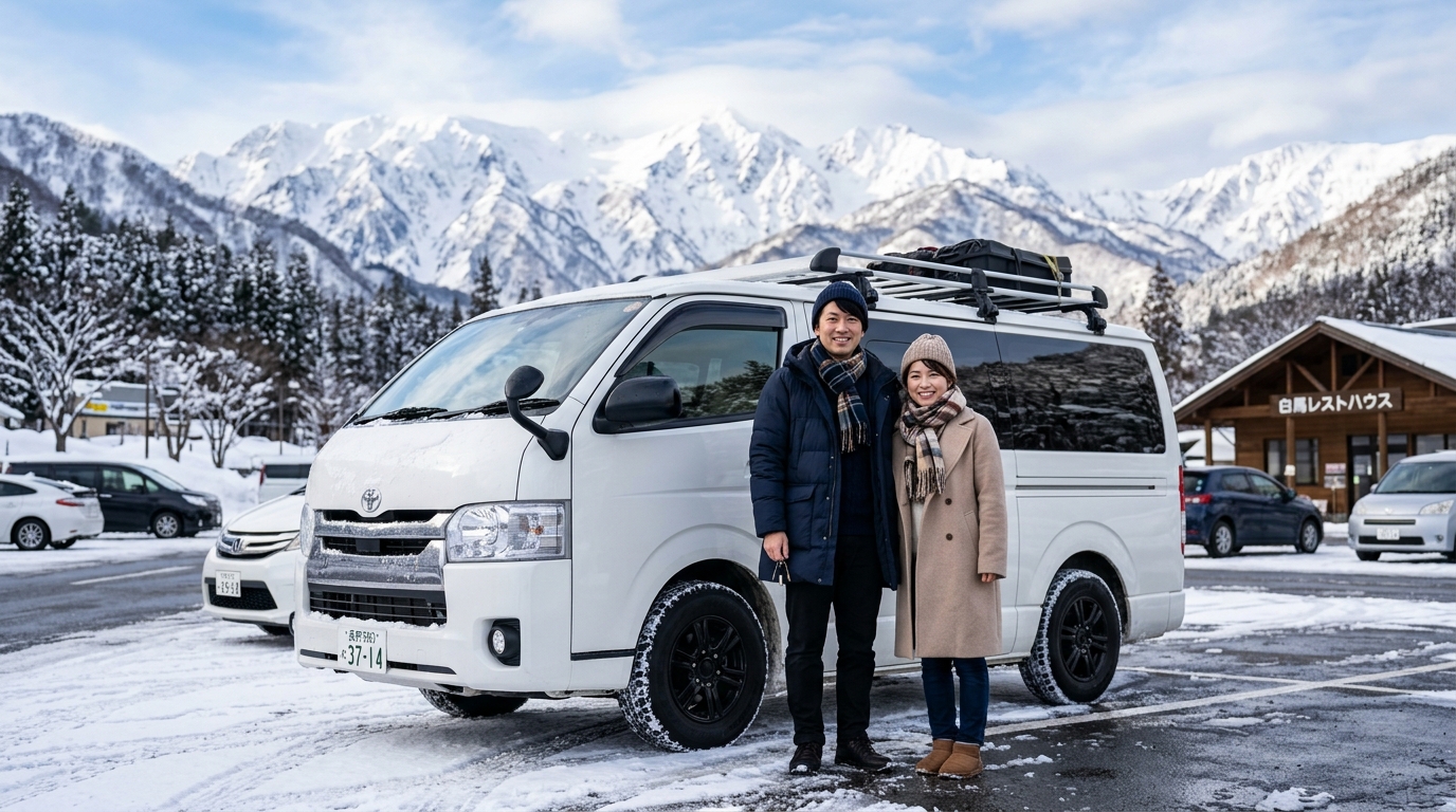 Satisfied Toyota Hiace Owner by His Vehicle Ready for Winter Snow Driving
