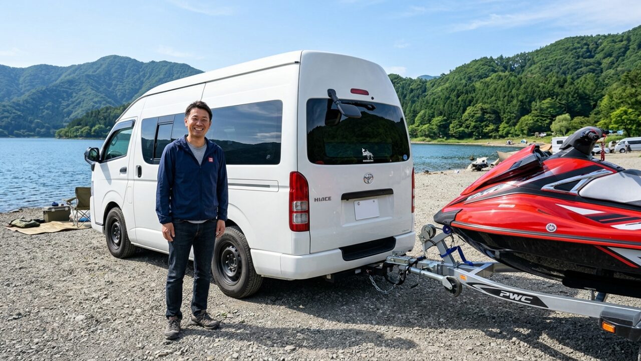 ジェットスキーやキャンプに！ハイエースへのヒッチメンバー取付