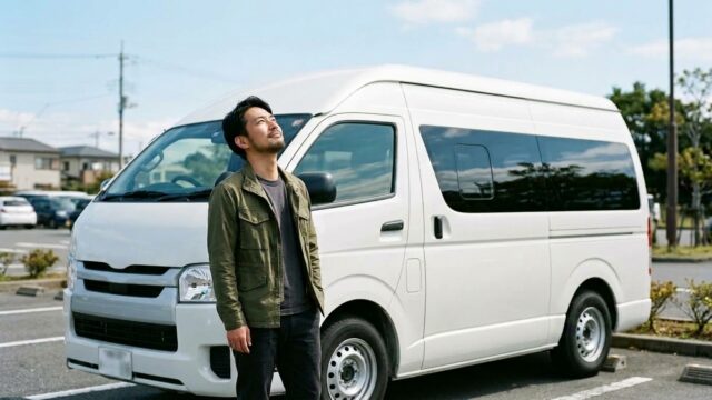 パールホワイトの塗装剥がれ問題！ハイエースのルーフ洗車と対策