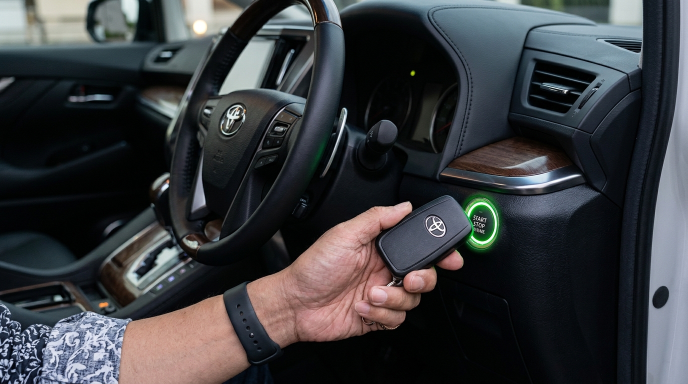 Toyota Alphard Smart Key Push Start Emergency Touch Method Toyota Alphard Smart Key Push Start Emergency Touch Method