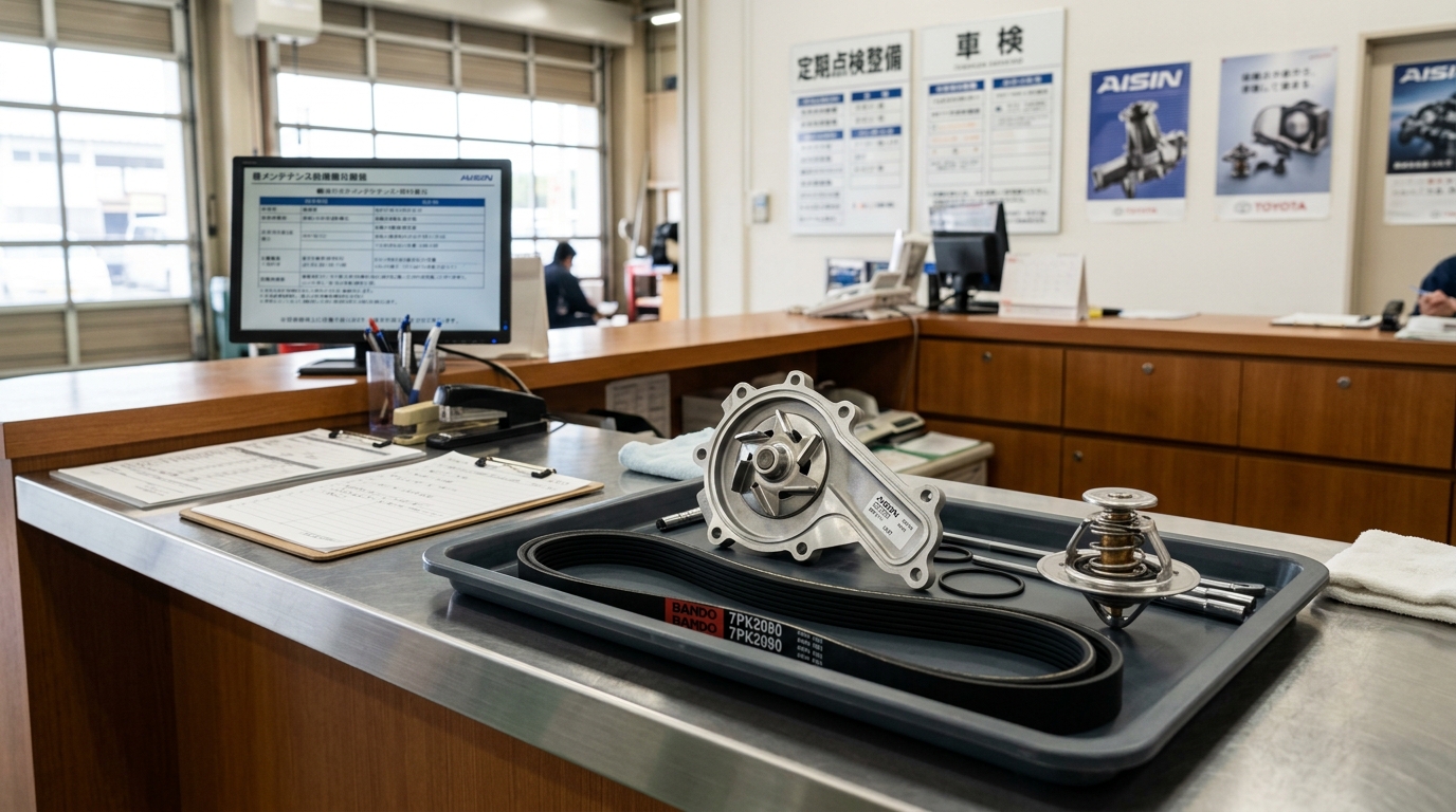 アルファードのウォーターポンプ交換費用と10万キロ同時整備