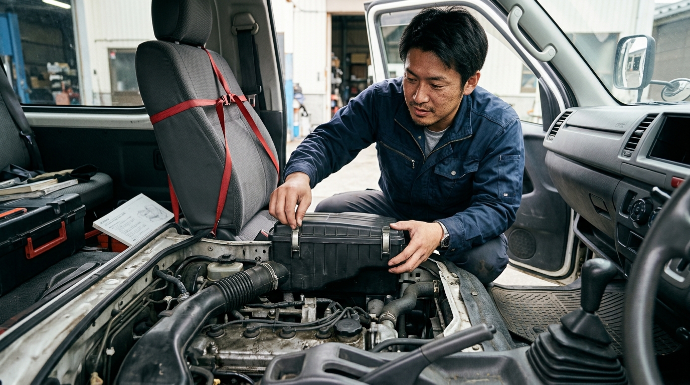 初心者でも10分で完了!ハイエースのエアフィルターDIY交換手順と費用比較