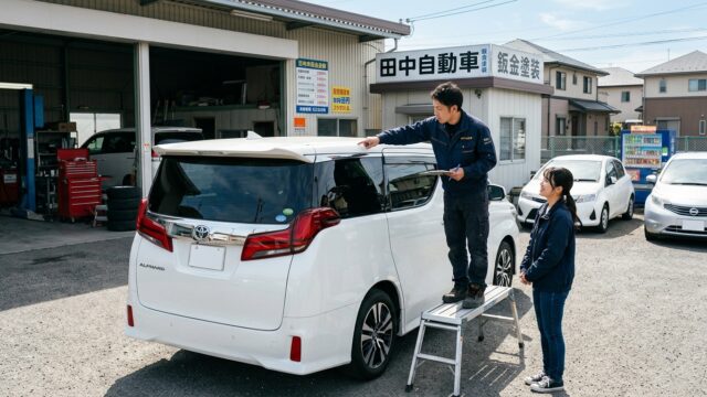 アルファードのパールホワイト塗装剥がれ！原因と保証修理条件