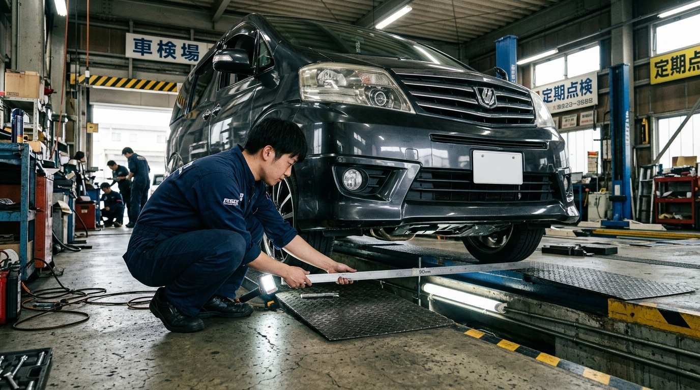 アルファードが車検で落ちる定番のNG箇所と保安基準の落とし穴