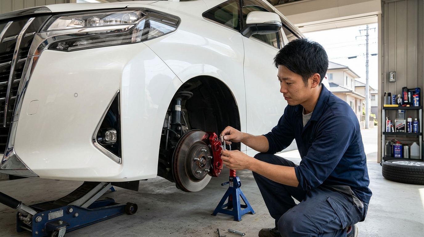 アルファードにキャリパーカバーを車検対応で装着 アルファードにキャリパーカバーを車検対応で装着