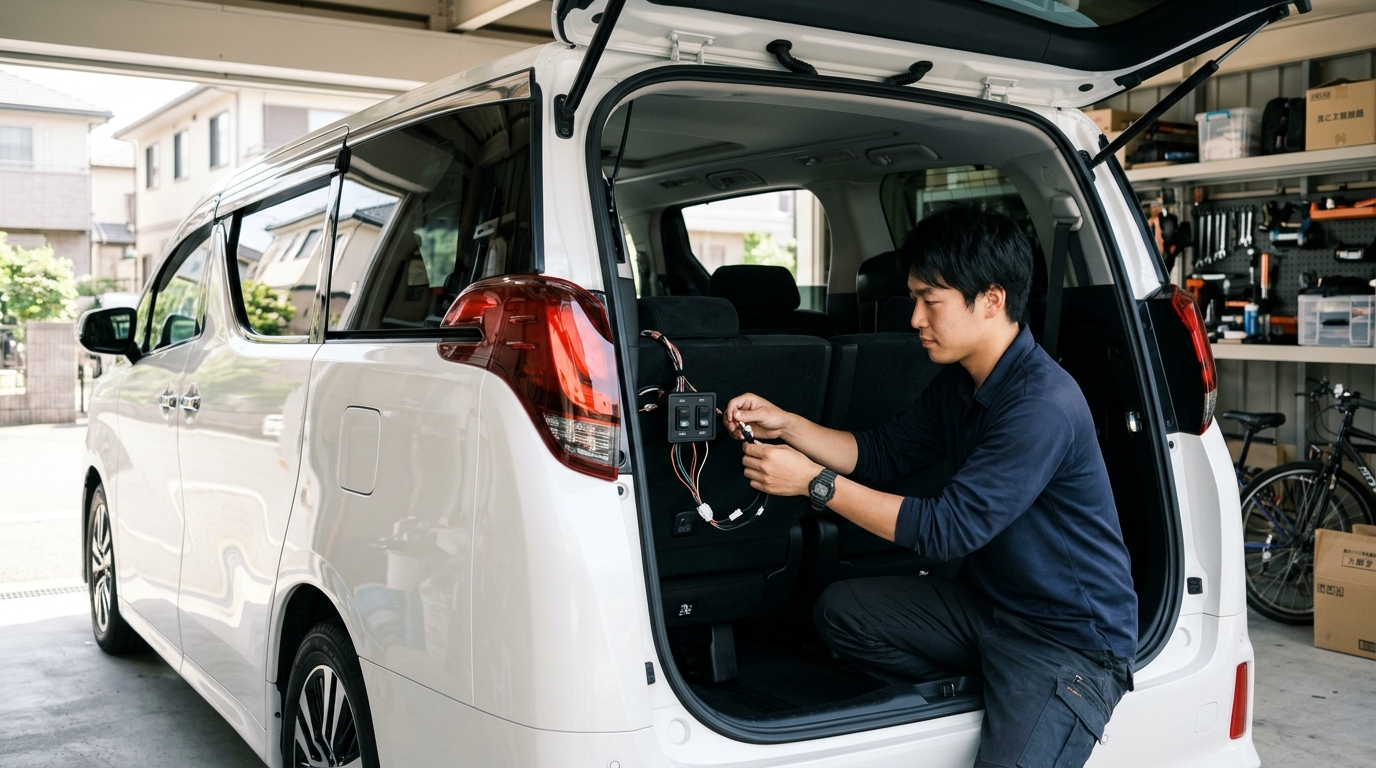 アルファードのテールランプとリフレクター車検対策 アルファードのテールランプとリフレクター車検対策